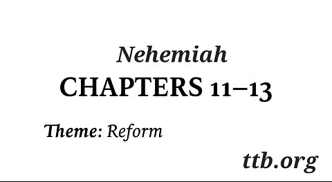 Nehemiah Chapter 11-13 (Bible Study)