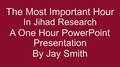 The Most Important Hour in Jihad Research