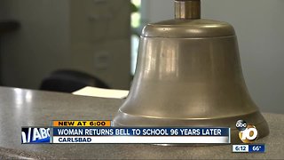 Carlsbad school bell returned after nearly a century
