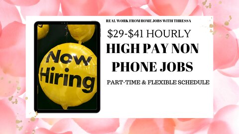 Apply Fast| Earn $29-$41 Hourly| High Paying Non Phone Jobs| Hiring Now