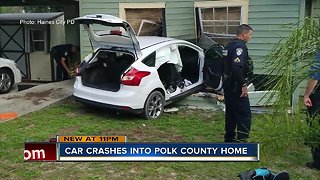 Polk County family shaken after out of control car crashed into their home