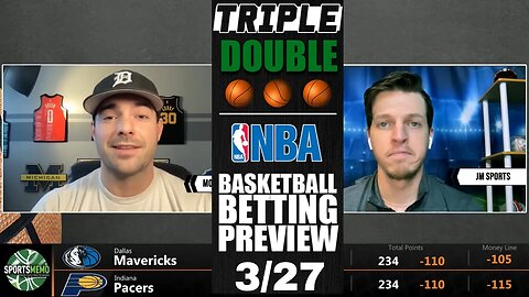 NBA Picks & Predictions | Mavericks vs Pacers | Sixers vs Nuggets | SM Triple-Double for March 27