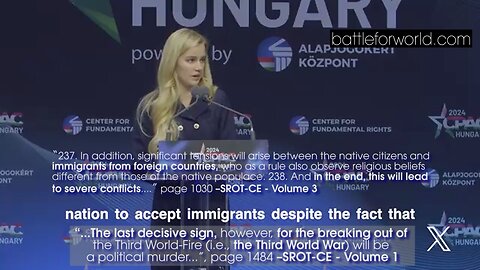 Eva Vlaardingerbroek, from the Netherlands: speaking about the migrant problem; Samuel P. Huntington