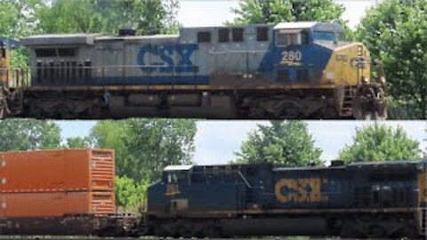 CSX Q157 Intermodal Double-Stack Train from Fostoria, Ohio June 13, 2021