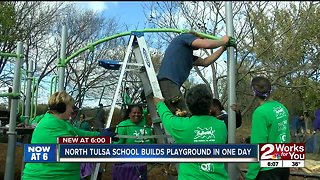 North Tulsa school builds playground in one day