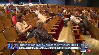 Public weighs in on Baltimore County school issues