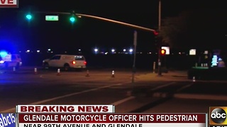 Pedestrian hit by Glendale PD motorcycle officer has possible life threatening injuries