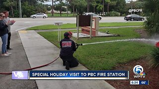 Special holiday visitor to Palm Beach County Fire Station