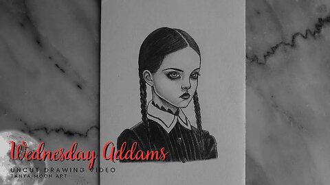 Wednesday Addams Easy Drawing | Draw And Study With Me | Aesthetic Music Copyright Free