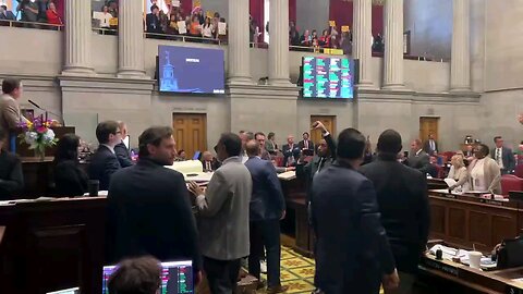 The Tennessee legislature passed a bill allowing teachers to carry guns,causing protesters to scream