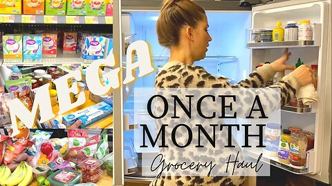 MEGA Once-A-Month Grocery Haul to Stock the Pantry & Postpartum Meal Plan | Large Family Food