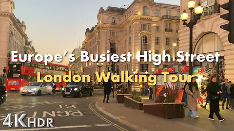 Central London Walking Tour at Sunset | Piccadilly Circus to Oxford Street 2023