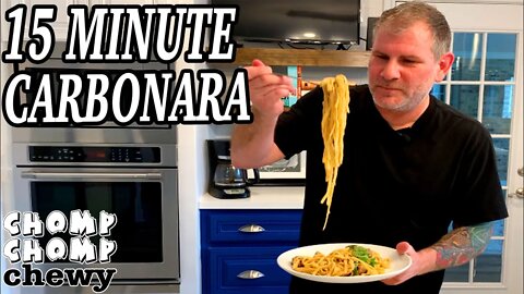 HOW TO MAKE CARBONARA AT HOME IN 15 MINUTES | Chomp Chomp Chewy