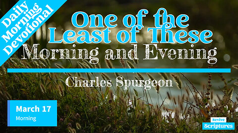 March 17 Morning Devotional | One of the Least of These | Morning and Evening by Charles Spurgeon