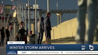 Winter storm moves into San Diego County