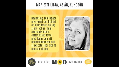 Mariette Lilja, 45 år, undersköterska, Kungsör | Riksdagskandidat MoD