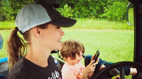 Tractor Talk And Brush Hogging Queen Annes Lace with My 7 Year Old!