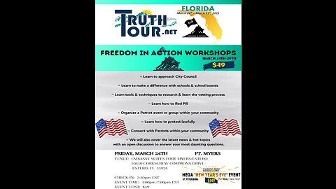 FLORIDA THE TRUTH TOUR IS HEADED YOUR WAY - MARCH 24TH - 31ST