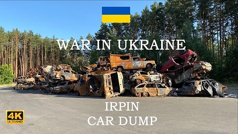 WAR in Ukraine, Irpin: Car Dump in 4K Kyiv Region