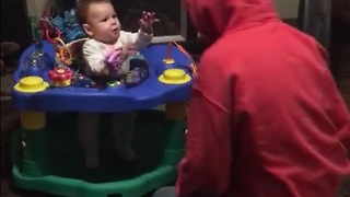 Baby turns trick back on mom