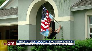 Thief steals 9/11 flag from family