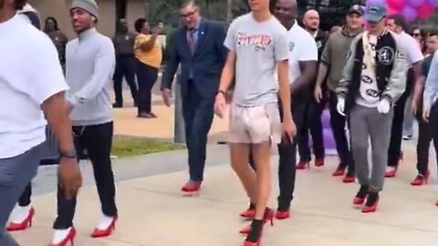Grown Men Emasculate Themselves In Red High Heels To Protest Violence Against Women