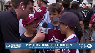 Kids thrilled to see their favorite Avs player Cale Makar