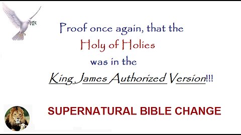 Proof The Holy Of Holies Was In The King James Bible