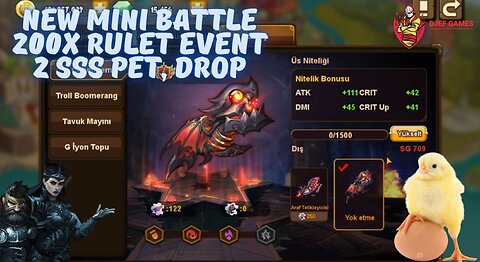 New Mini Battle 200x Rulet Event, 2 sss Pet drop