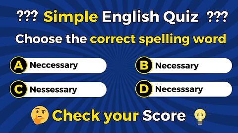 English Spelling Quiz | English Quiz Challenge | Exercise Your Brain