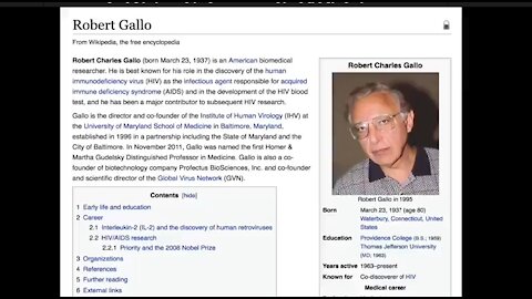 December 23, 2021-دکتر رابرت گالو یکی از سازندگان وروس سرطان و ایدز که از طریق واکسن به مردم جهان تزریق شد