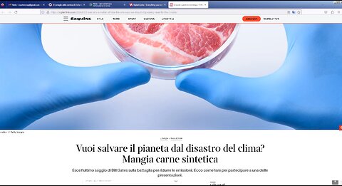 NOTIZIE DAL MONDO-OMS:vuoi salvare il pianeta dal clima?Basta mangiare carne naturale,mangia la carne sintetica magari pure umana coltivata in laboratorio.uno studio dice che la carne coltivata inquina di più e provoca il cancro