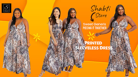 Sweet Generis Curvy+ Piecing It Together Printed Sleeveless Dress