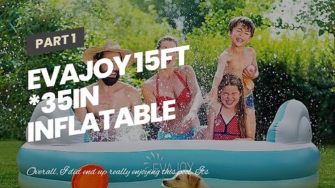 EVAJOY 15ft *35in Inflatable Above Ground Swimming Pool with Filter Pump, Ground Cloth and Cove...