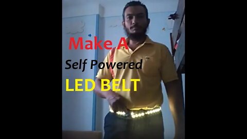 How to make a Self Powered Hand Crank LED Belt with LED Strip and Microwave Motor
