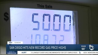 San Diego hit new highest recorded average regular gas prices