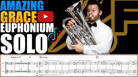 NEW "Amazing Grace" by Iain Mundy. Euphonium Solo - Matonizz. Play Along!