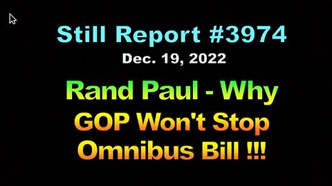 Rand Paul - Why GOP Won't Stop Spending Bill, 3974