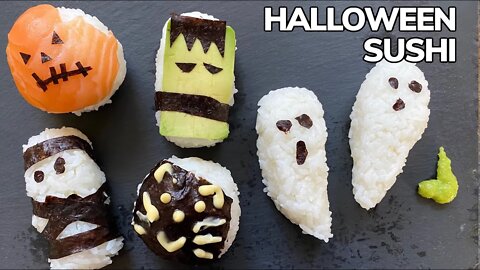 🍣 Halloween Sushi 🎃 w/ Sushi Rice Recipe (萬聖節壽司) Last Minute Party Ideas !! | Rack of Lam