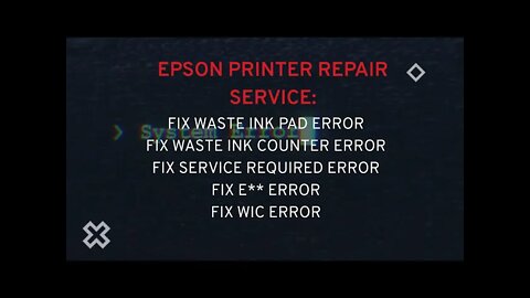 Epson Eco Tank Series waste ink pads resets ET 2756