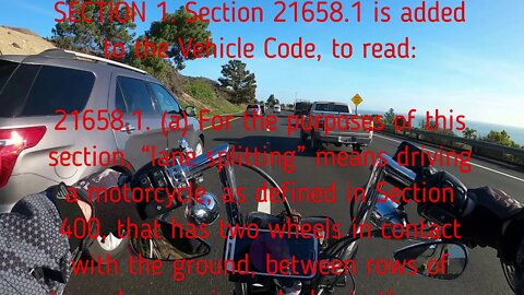 Lane splitting, and the law...