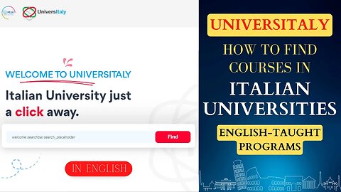 HOW TO SEARCH ENGLISH TAUGHT PROGRAMS | UNIVERSITALY | ITALIAN UNIVERSITIES | 2024-25 INTAKE #italy