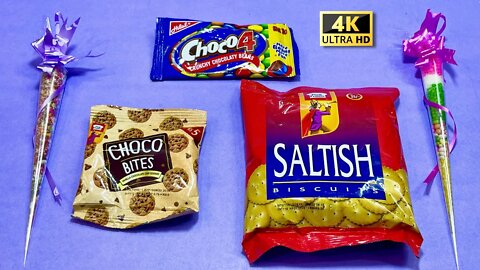 Satisfying 4k Video ASMR No Music| So Many Candies - SALTISH Biscuit - Choco Crunchy Chocolaty Beans