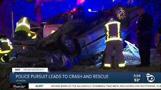 Police chase leads to crash and rescue in La Mesa