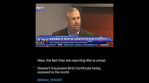 Obama’s fraudulent Birth Certificate being exposed to the world.