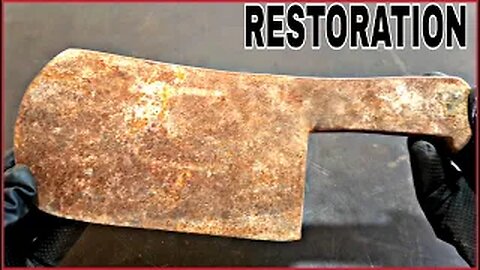 Antique Rusty Meat Cleaver - Restoration | butcher | rust removal