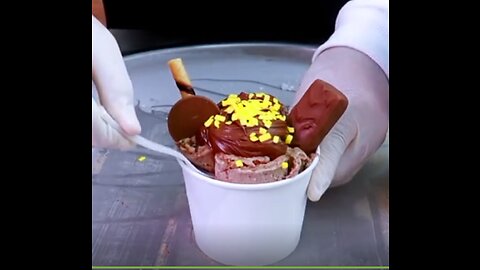 Nutella ice cream rolls street food - ايس كريم رول نوتيلا