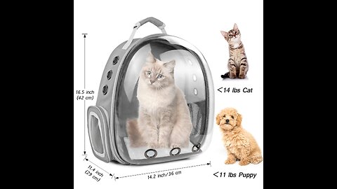 Pet Carrier Backpack for Kitten, Small Puppy and Bunny, Backpack for Kitten, Space Capsule Bubb...