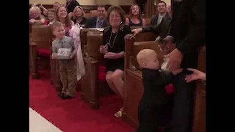 Kids add some comedy to a wedding Ring Bearer Fails