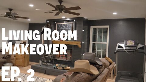 Living Room Makeover EP.2 | Black Walls | Black & White Accent |Mom Life